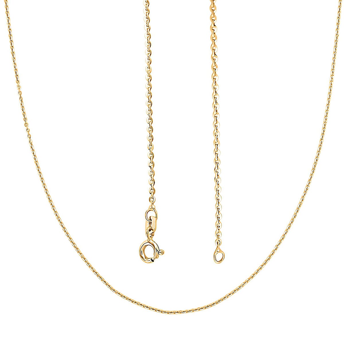 Italian Brillantina Chain Necklace in 14K Yellow Gold Over Sterling Silver 1.99 Grams 20 Inches image number 3