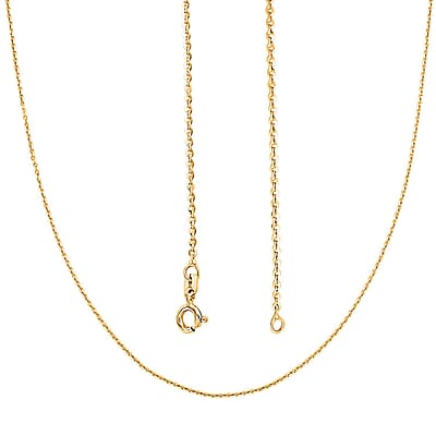 Italian Brillantina Chain Necklace in 14K Yellow Gold Over Sterling Silver 1.99 Grams 20 Inches
