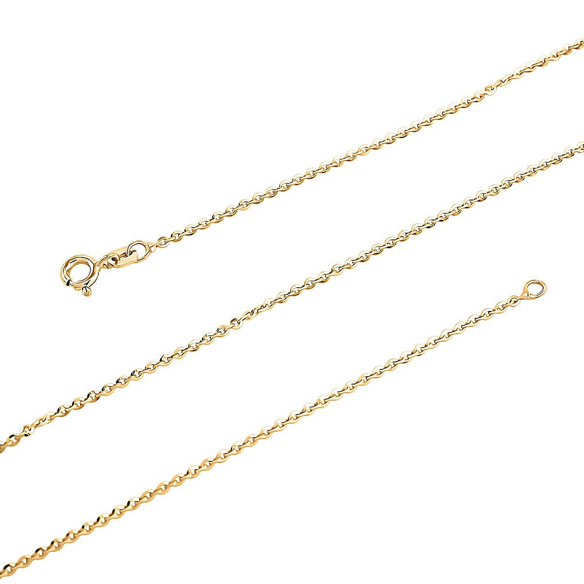 Italian Brillantina Chain Necklace in 14K Yellow Gold Over Sterling Silver 1.99 Grams 20 Inches image number 4