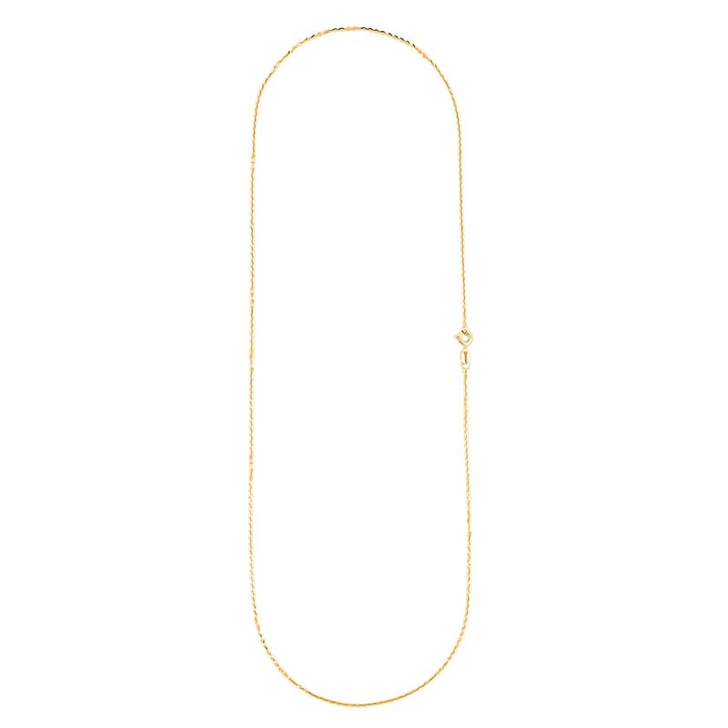 Italian Brillantina Chain Necklace in 14K Yellow Gold Over Sterling Silver 1.99 Grams 20 Inches