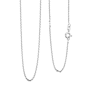 Italian Brillantina Chain Necklace in Rhodium Over Sterling Silver 2.05 Grams 20 Inches