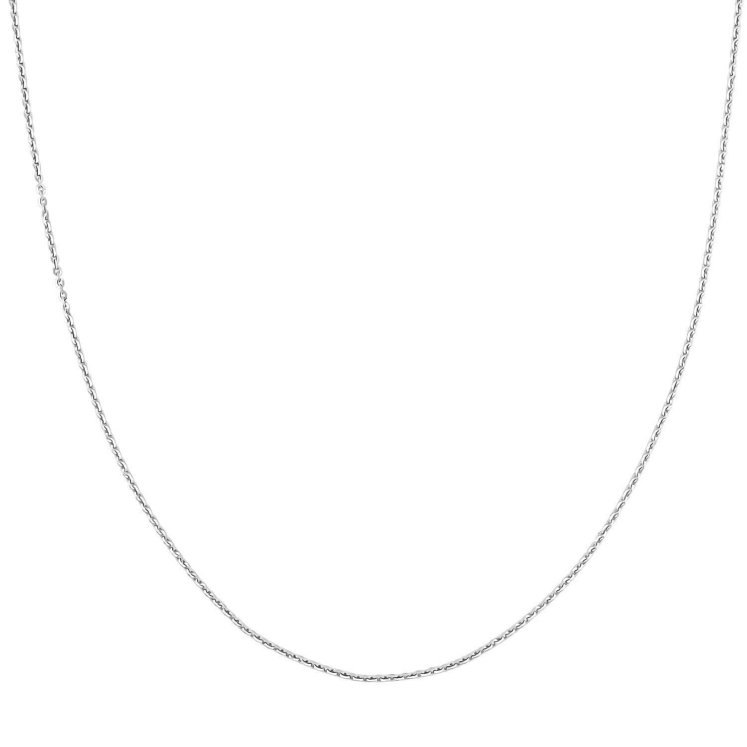 Italian Brillantina Chain Necklace in Rhodium Over Sterling Silver 2.05 Grams 20 Inches