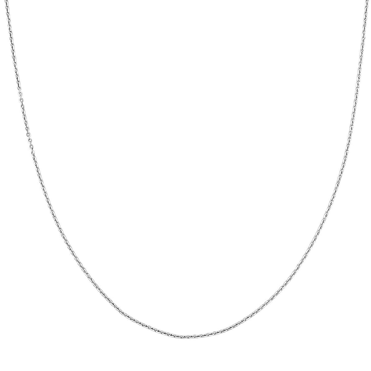 Italian Brillantina Chain Necklace in Rhodium Over Sterling Silver 2.05 Grams 20 Inches image number 2