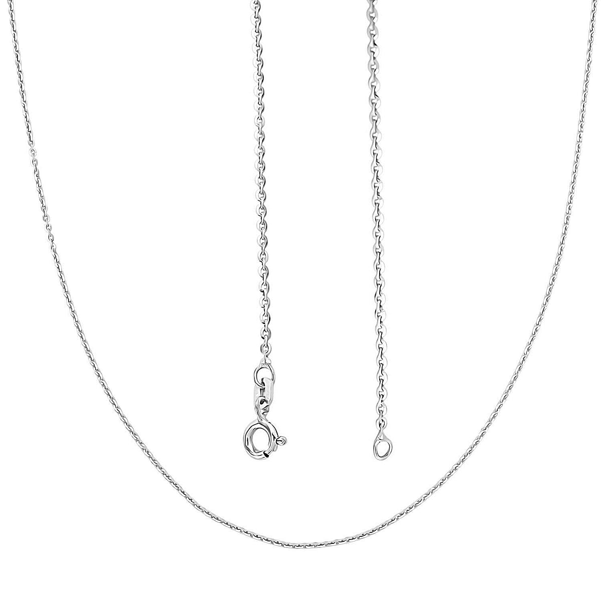 Italian Brillantina Chain Necklace in Rhodium Over Sterling Silver 2.05 Grams 20 Inches image number 3