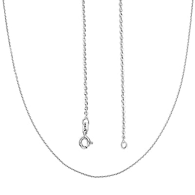 Italian Brillantina Chain Necklace in Rhodium Over Sterling Silver 2.05 Grams 20 Inches