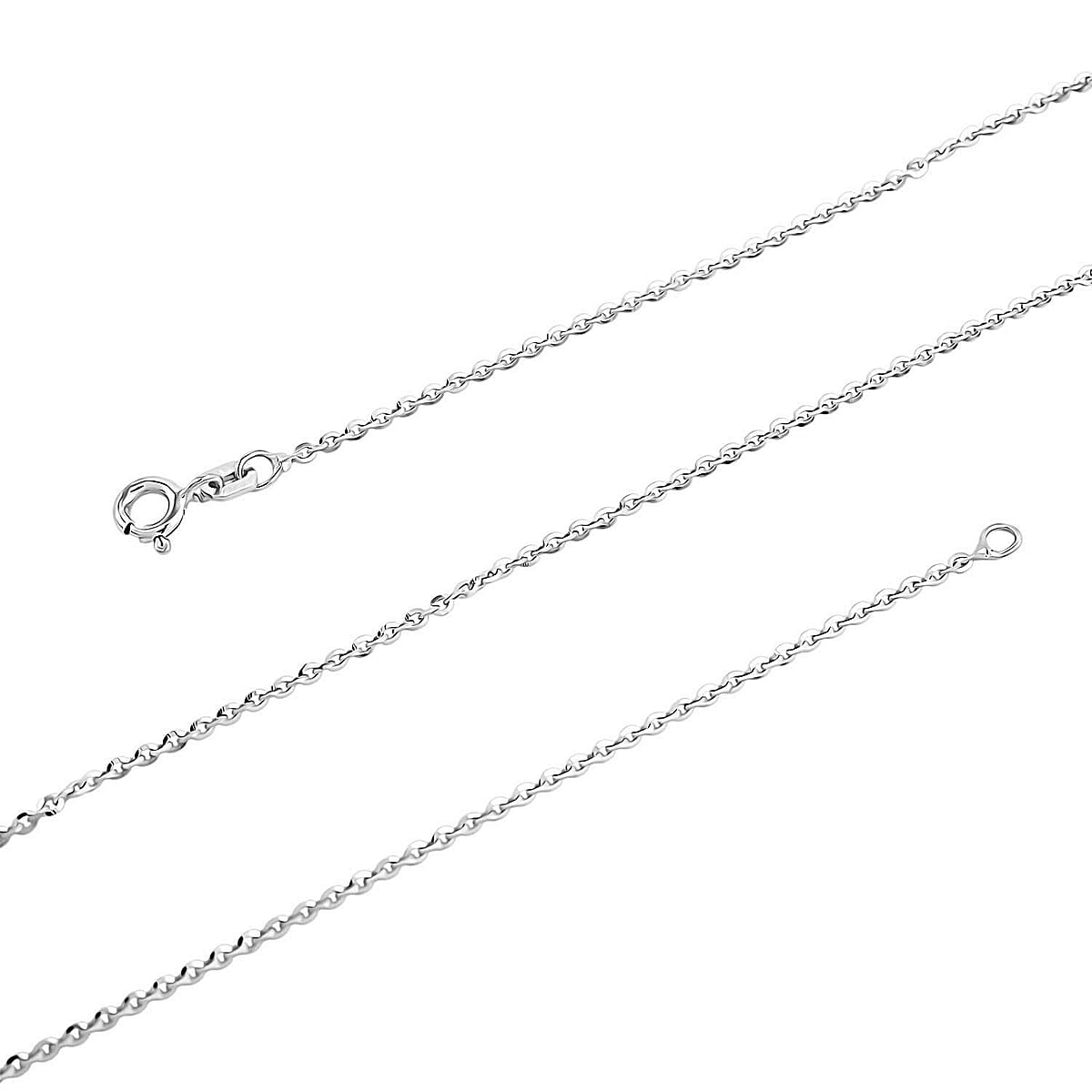 Italian Brillantina Chain Necklace in Rhodium Over Sterling Silver 2.05 Grams 20 Inches image number 4