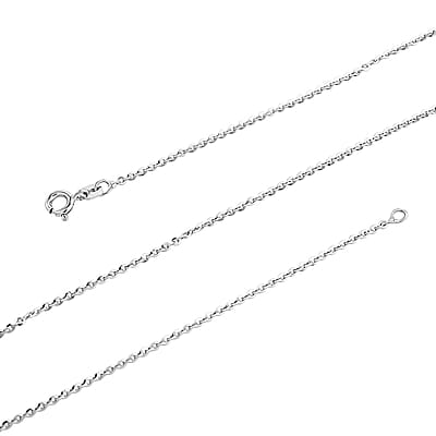 Italian Brillantina Chain Necklace in Rhodium Over Sterling Silver 2.05 Grams 20 Inches