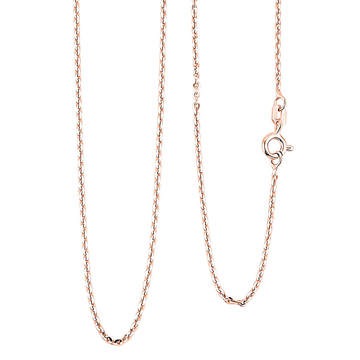 Italian Brillantina Chain Necklace in 14K Rose Gold Over Sterling Silver 2.09 Grams 20 Inches image number 0