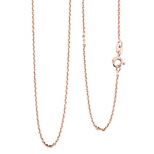 Italian Brillantina Chain Necklace in 14K Rose Gold Over Sterling Silver 2.09 Grams 20 Inches