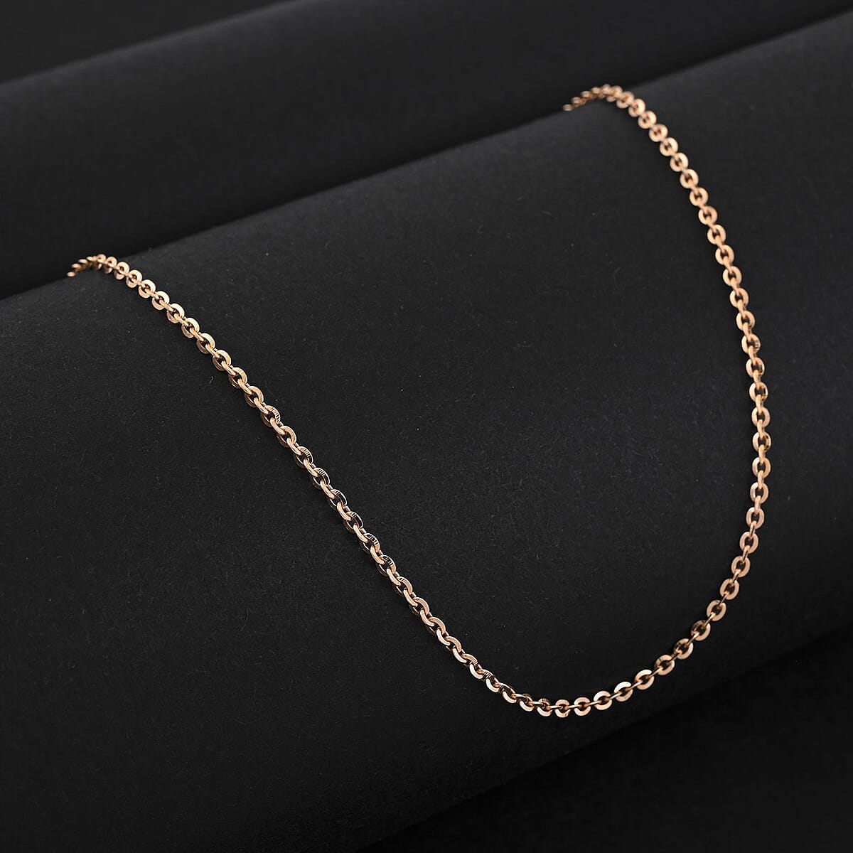 Italian Brillantina Chain Necklace in 14K Rose Gold Over Sterling Silver 2.09 Grams 20 Inches image number 1