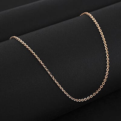 Italian Brillantina Chain Necklace in 14K Rose Gold Over Sterling Silver 2.09 Grams 20 Inches