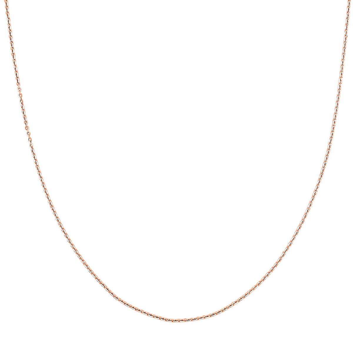 Italian Brillantina Chain Necklace in 14K Rose Gold Over Sterling Silver 2.09 Grams 20 Inches image number 2