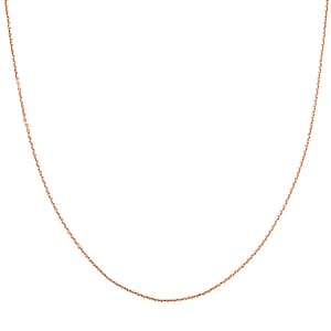 Italian Brillantina Chain Necklace in 14K Rose Gold Over Sterling Silver 2.09 Grams 20 Inches