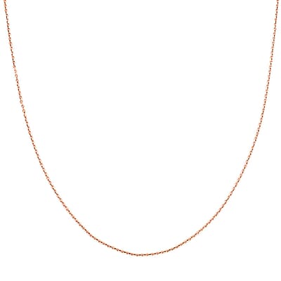 Italian Brillantina Chain Necklace in 14K Rose Gold Over Sterling Silver 2.09 Grams 20 Inches