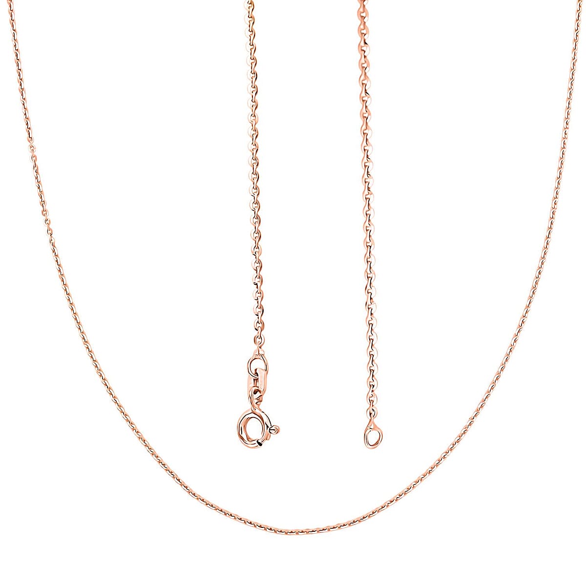 Italian Brillantina Chain Necklace in 14K Rose Gold Over Sterling Silver 2.09 Grams 20 Inches image number 3