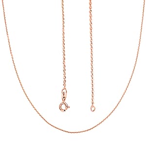 Italian Brillantina Chain Necklace in 14K Rose Gold Over Sterling Silver 2.09 Grams 20 Inches