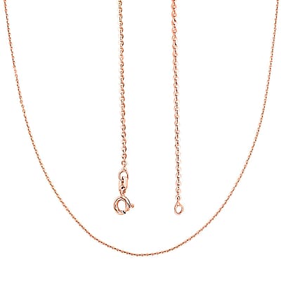 Italian Brillantina Chain Necklace in 14K Rose Gold Over Sterling Silver 2.09 Grams 20 Inches