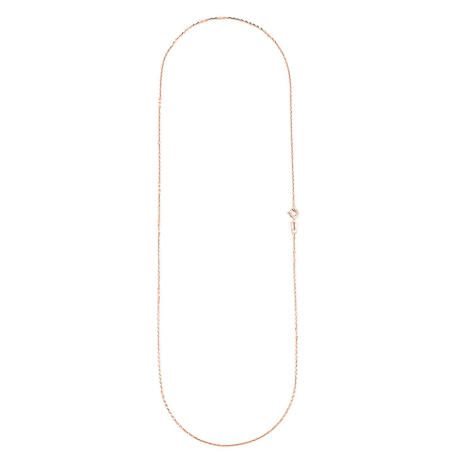 Italian Brillantina Chain Necklace in 14K Rose Gold Over Sterling Silver 2.09 Grams 20 Inches