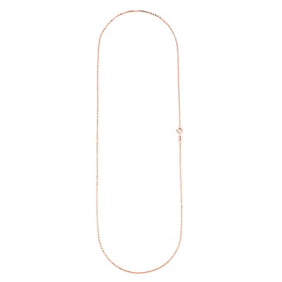 Italian Brillantina Chain Necklace in 14K Rose Gold Over Sterling Silver 2.09 Grams 20 Inches