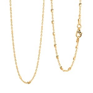 Italian Confetti Chain Necklace in 14K Yellow Gold Over Sterling Silver 2.63 Grams 20 Inches