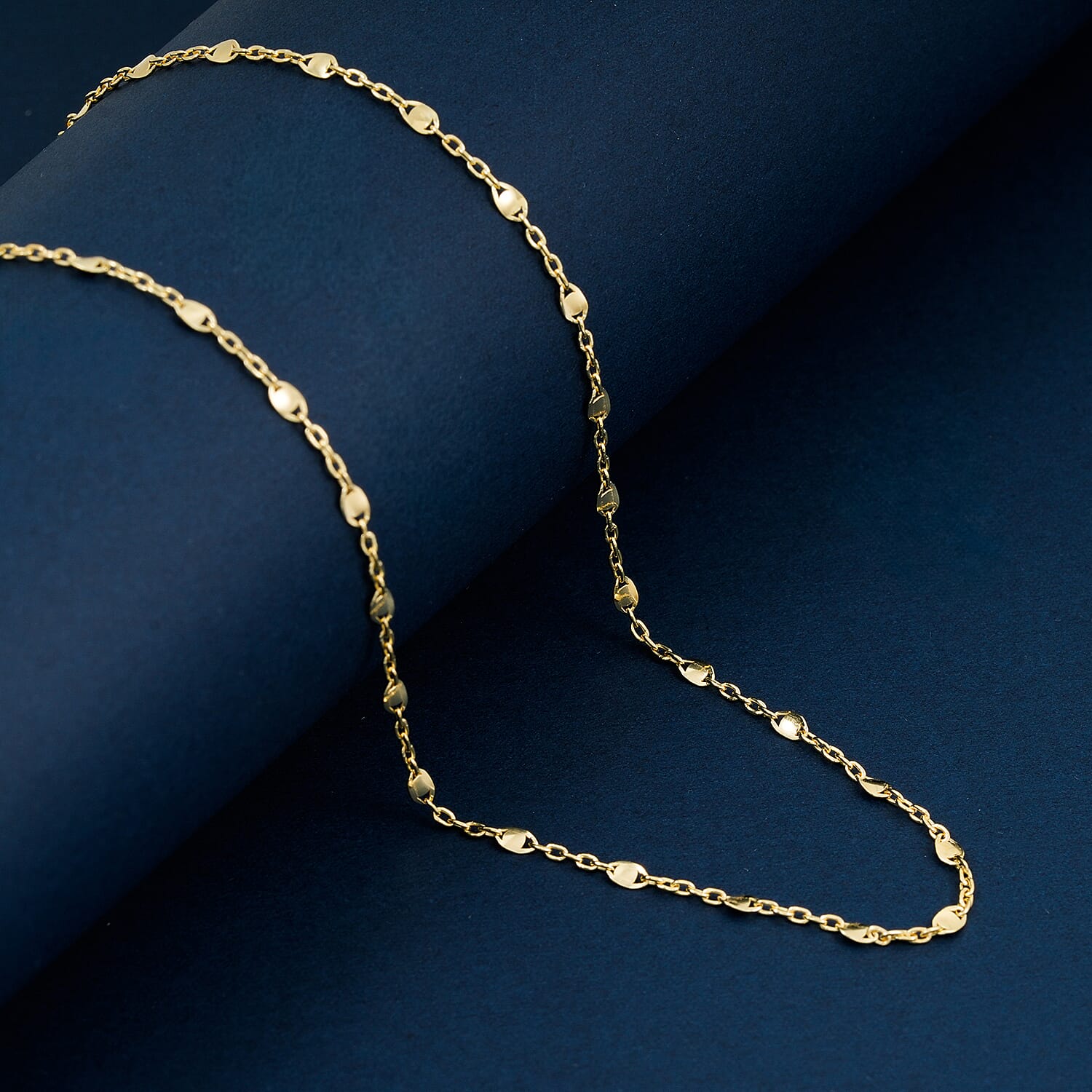 Italian Confetti Chain Necklace in 14K Yellow Gold Over Sterling Silver 2.63 Grams 20 Inches