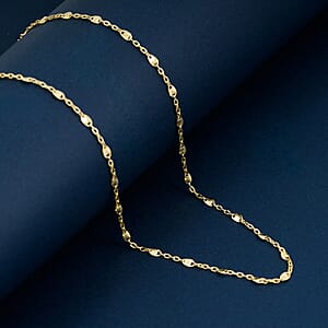 Italian Confetti Chain Necklace in 14K Yellow Gold Over Sterling Silver 2.63 Grams 20 Inches