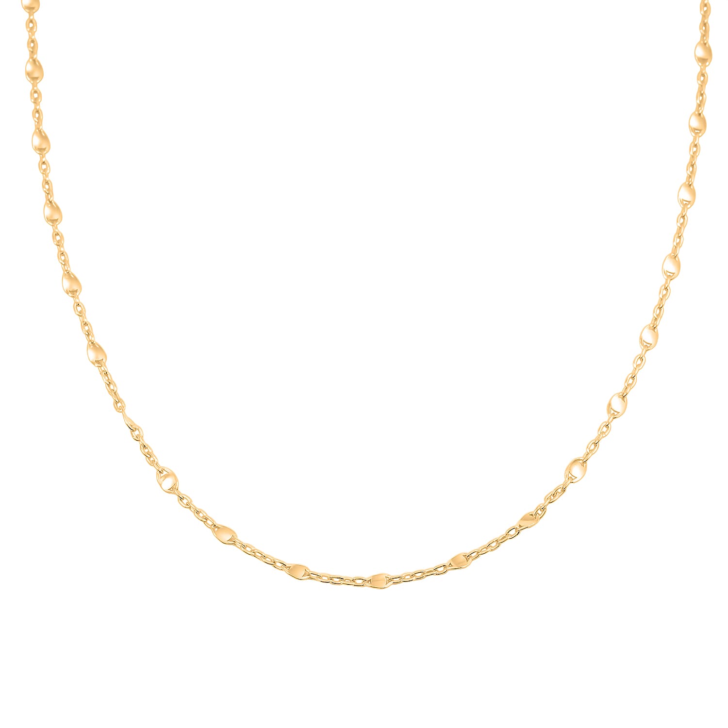 Italian Confetti Chain Necklace in 14K Yellow Gold Over Sterling Silver 2.63 Grams 20 Inches