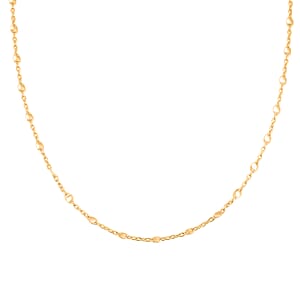 Italian Confetti Chain Necklace in 14K Yellow Gold Over Sterling Silver 2.63 Grams 20 Inches