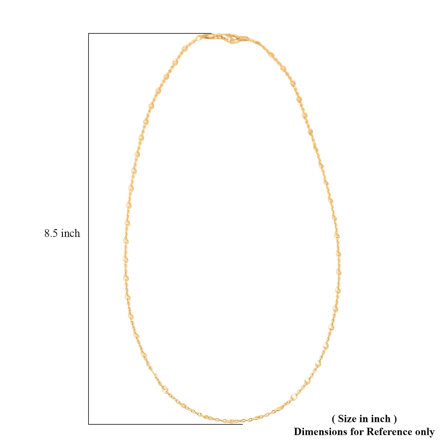 Italian Confetti Chain Necklace in 14K Yellow Gold Over Sterling Silver 2.63 Grams 20 Inches