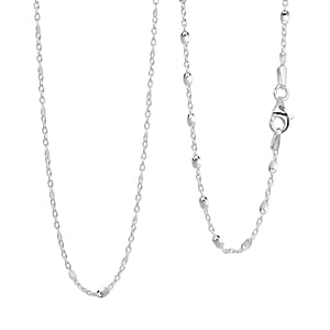 Italian Confetti Chain Necklace in Rhodium Over Sterling Silver 2.71 Grams 20 Inches