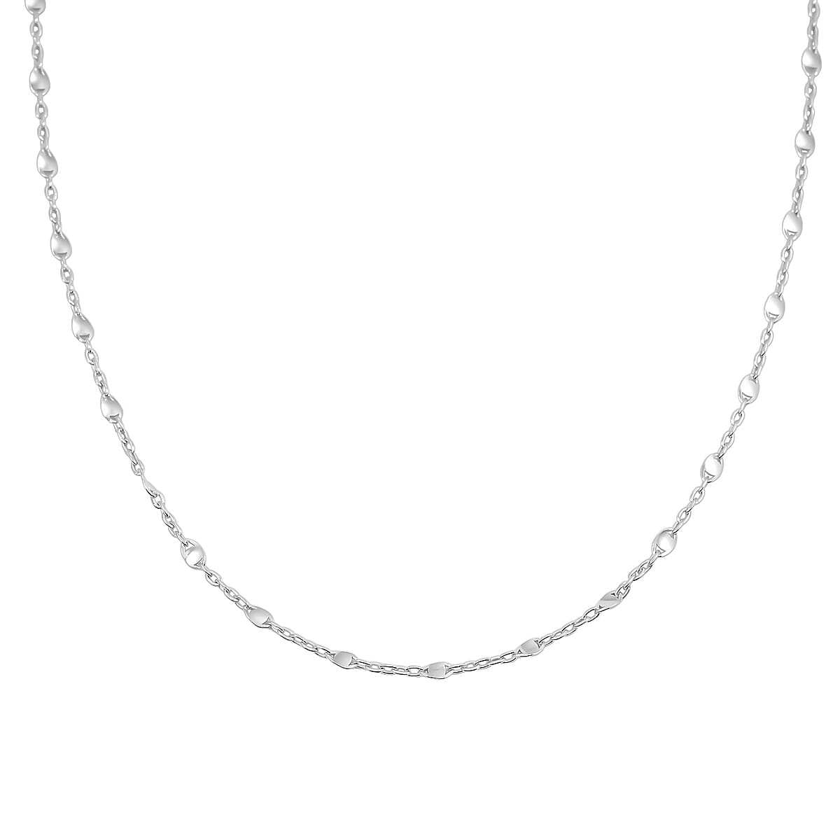 Italian Confetti Chain Necklace in Rhodium Over Sterling Silver 2.71 Grams 20 Inches image number 3