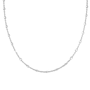 Italian Confetti Chain Necklace in Rhodium Over Sterling Silver 2.71 Grams 20 Inches