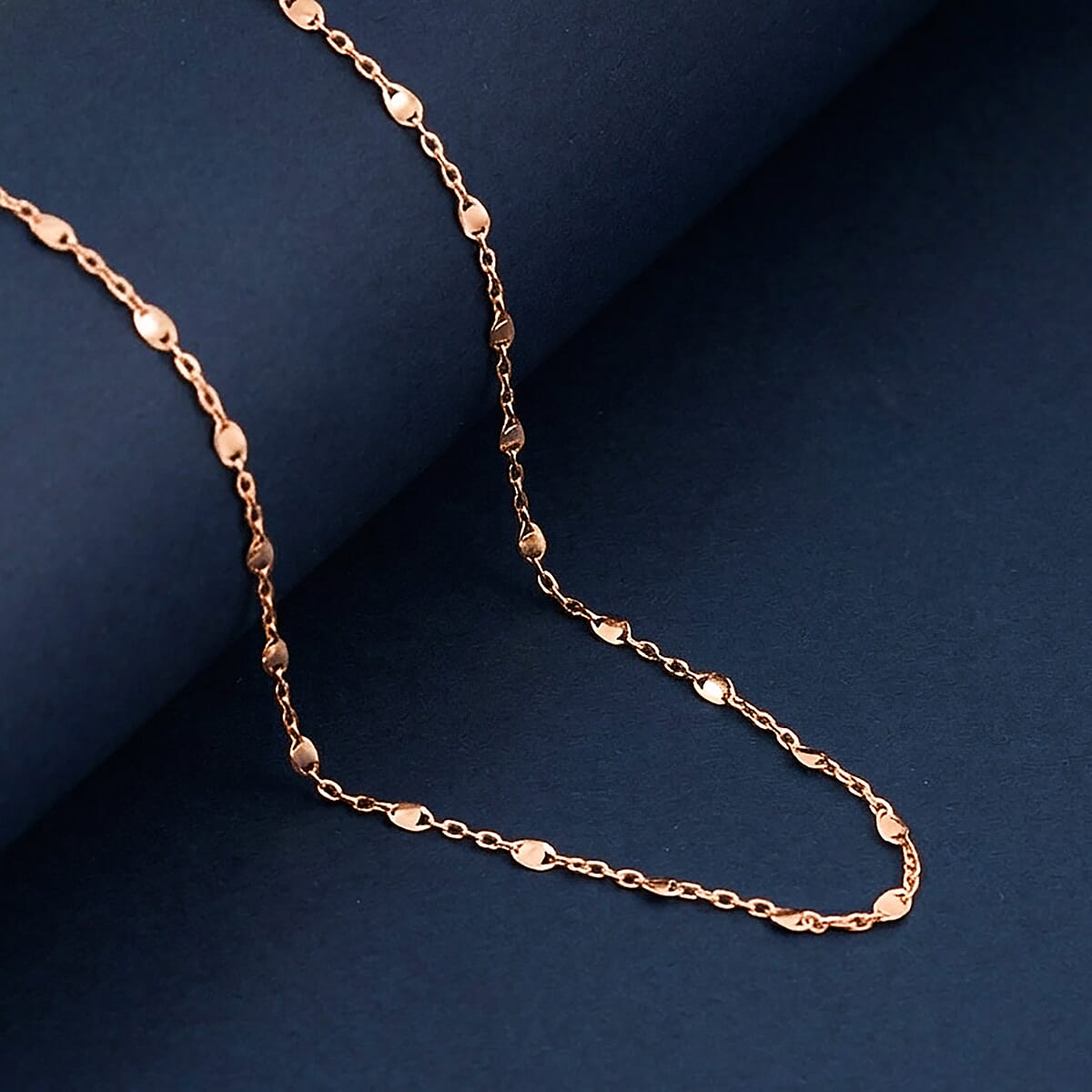Italian Confetti Chain Necklace in 14K Rose Gold Over Sterling Silver 2.72 Grams 20 Inches image number 1