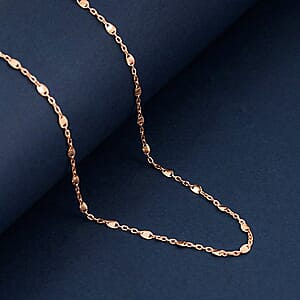 Italian Confetti Chain Necklace in 14K Rose Gold Over Sterling Silver 2.72 Grams 20 Inches