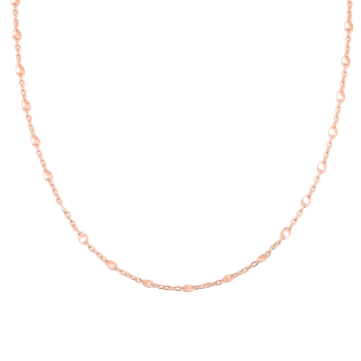 Italian Confetti Chain Necklace in 14K Rose Gold Over Sterling Silver 2.72 Grams 20 Inches image number 3