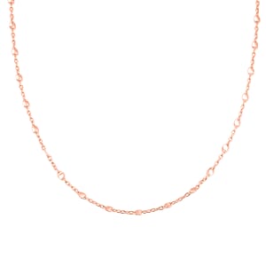 Italian Confetti Chain Necklace in 14K Rose Gold Over Sterling Silver 2.72 Grams 20 Inches