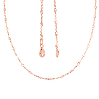 Italian Confetti Chain Necklace in 14K Rose Gold Over Sterling Silver 2.72 Grams 20 Inches