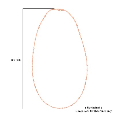 Italian Confetti Chain Necklace in 14K Rose Gold Over Sterling Silver 2.72 Grams 20 Inches