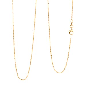 Italian 14K YG Over Sterling Silver Diamond-cut Rock Chain Necklace (20 Inches) (2.43 Grams)