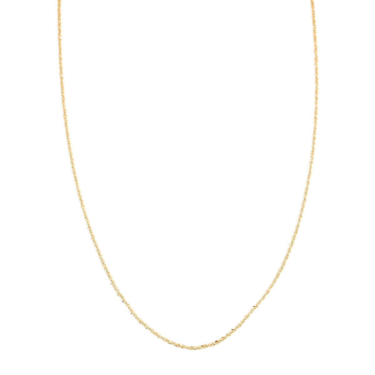 Italian 14K YG Over Sterling Silver Diamond-cut Rock Chain Necklace (20 Inches) (2.43 Grams) image number 3