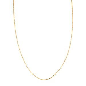Italian 14K YG Over Sterling Silver Diamond-cut Rock Chain Necklace (20 Inches) (2.43 Grams)