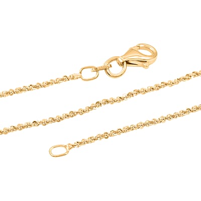 Italian 14K YG Over Sterling Silver Diamond-cut Rock Chain Necklace (20 Inches) (2.43 Grams)