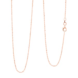 Italian 14K RG Over Sterling Silver Diamond-cut Rock Chain Necklace (20 Inches) (2.36 Grams)