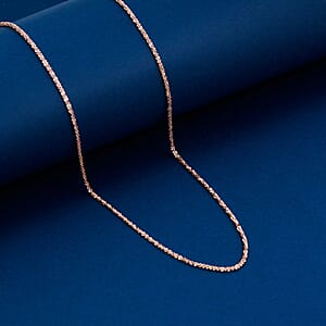 Italian 14K RG Over Sterling Silver Diamond-cut Rock Chain Necklace (20 Inches) (2.36 Grams)