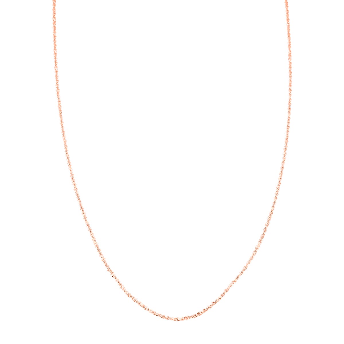 Italian 14K RG Over Sterling Silver Diamond-cut Rock Chain Necklace (20 Inches) (2.36 Grams) image number 3