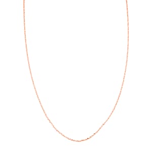 Italian 14K RG Over Sterling Silver Diamond-cut Rock Chain Necklace (20 Inches) (2.36 Grams)