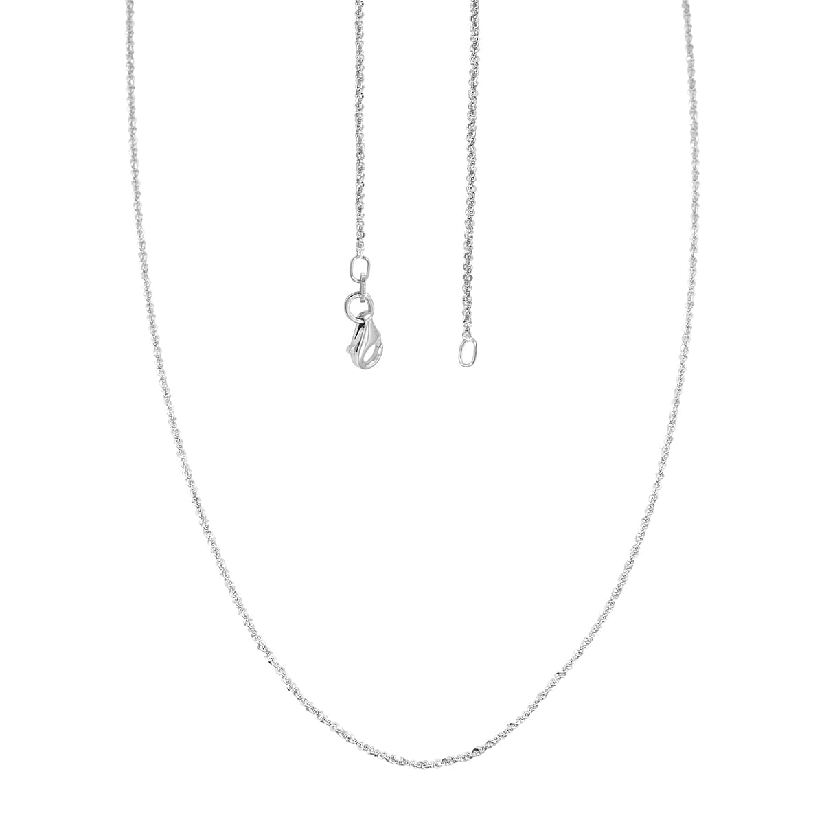 Italian Sterling Silver Diamond-cut Rock Chain Necklace (20 Inches) (2.51 Grams) image number 4