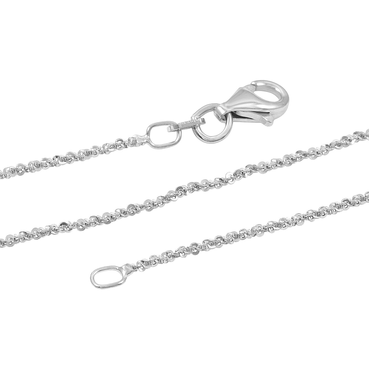 Italian Sterling Silver Diamond-cut Rock Chain Necklace (20 Inches) (2.51 Grams) image number 5