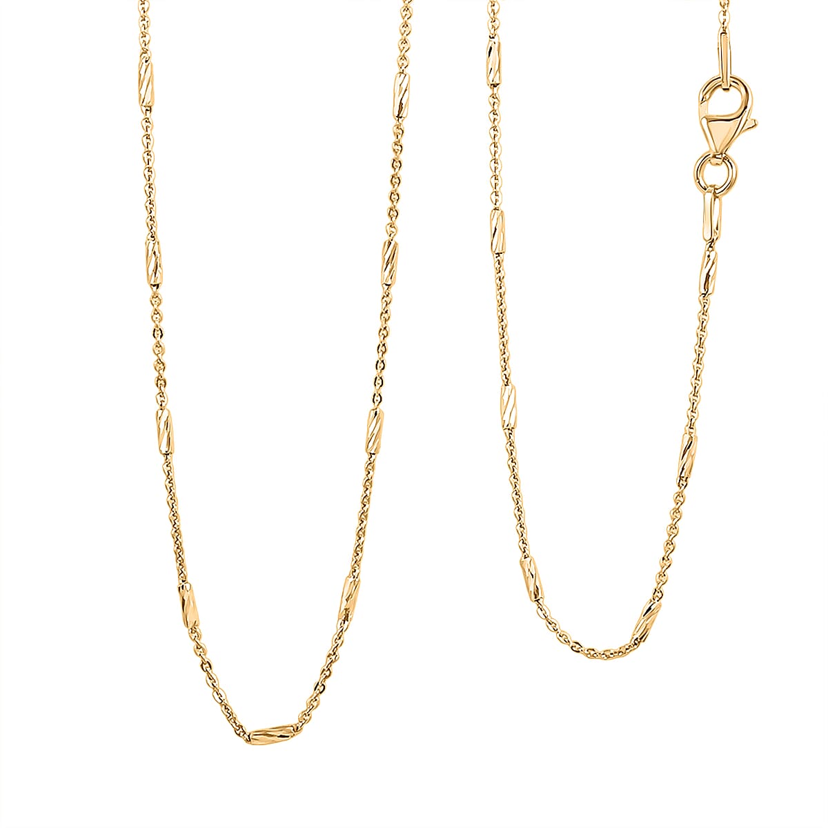 Italian Tube Chain Necklace in 14K Yellow Gold Over Sterling Silver 2.70 Grams 20 Inches image number 0