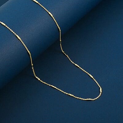 Italian Tube Chain Necklace in 14K Yellow Gold Over Sterling Silver 2.70 Grams 20 Inches